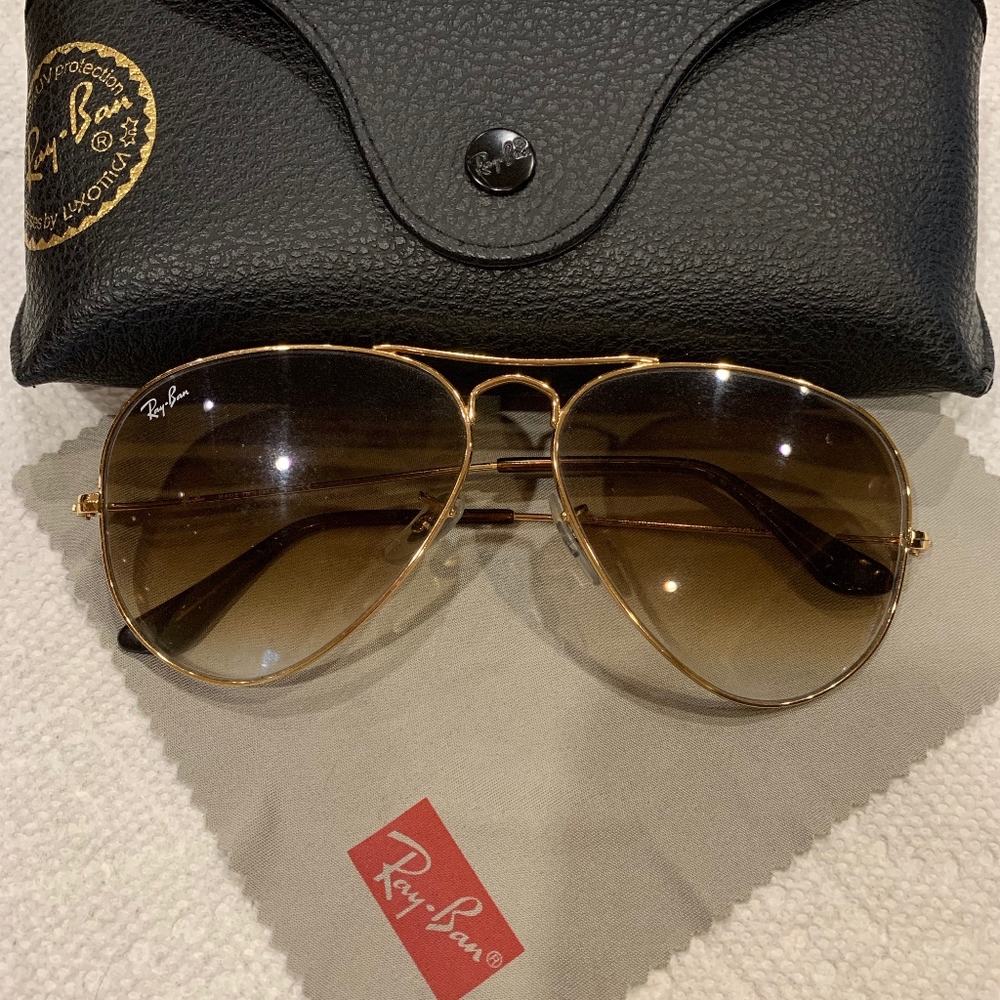 Ray Ban Aviator(Polished Gold,Gold Brown Gradient)